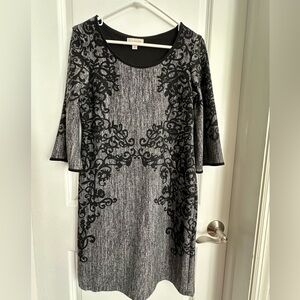 Gray and black dress